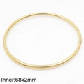 Polished gold multi-layer 68mm round bangle bracelet in durable titanium steel for women - Simple Polished (KB180091-LO) / 68*2mm (Single) / Gold