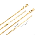 Macro detail of 2mm gold twisted rope chain featuring lobster clasp and extension link - Gold (N5205345G)