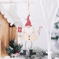 Decorazione natalizia in legno Babbo Natale con cappello a righe e gambe a molla - Scatola Regalo Babbo Natale