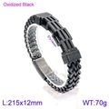 Pulsera de hombre en acero titanio negro oxidado de doble fila con cierre magnético - Negro Oxidado (KB138868-KFC)