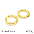 Minimalist golden titanium steel ear clips for non-pierced ears, 10x2.5mm pair - Smooth Hoop Style (10*2.5mm)