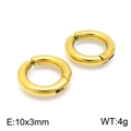 Polished gold titanium steel hoop ear cuffs, 10x3mm minimalist round clip-on earrings - Smooth Hoop Style (10*3mm)