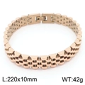 Pulsera punk minimalista de acero inoxidable oro rosa estilo correa de reloj - 10mm / Oro rosa