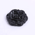 Portable black rose shaped folding cosmetic mirror with a glossy resin finish - Foldable Type / Black