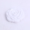 White rose-shaped folding makeup mirror made of plastic on marble background - Foldable Type / White