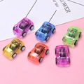 6-piece set of colorful transparent mini toy cars with internal gear mechanism - Transparent Pull Back Car