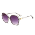Women's oversized square sunglasses with purple gradient lenses and grey frames - Grey Frame Smoke Gray Lens