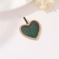 Colgante de corazón chapado en oro de 14k con circonitas verde esmeralda y blancas - Dorado/Circonita Verde