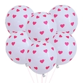 Palloncini in lattice bianco con cuori rosa per decorazioni di matrimoni - Cuore a Pois (Bianco con Cuore Rosso)