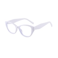 Lunettes de soleil œil-de-chat blanches avec monture brillante et verres clairs - Monture Blanche Verre Anti Lumière Bleue