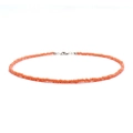 Handmade bohemian beaded choker necklace featuring vibrant coral orange beads - Coral Orange