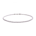 Handmade white seed bead necklace with adjustable metal clasp in bohemian style - Cream