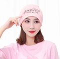Pink cotton maternity beanie with Sweet You lettering and heart star graphics - Sweet You / Pink