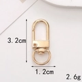 Polished gold zinc alloy spring clip hook dimensions 32x12mm with weight details - Gate Hook / Standard / Gold