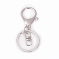 Polished silver zinc alloy spring ring and lobster clasp hardware for keychains - Lobster Clasp + 8-Connector / Silver