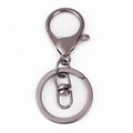 Durable alloy lobster clasp keychain accessory in gun black finish for DIY bag pendants - Lobster Clasp + 8-Connector / Gunmetal