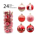 Set di 24 palline di Natale da 6cm rosse e oro con vari motivi decorativi - Rosso Dipinto