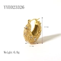Orecchini a cerchio intrecciati placcati oro 18 carati con cristalli e altezza di 24,4 mm - Stile Zirconia Trama Intrecciata (YYE023326) / Oro