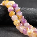 10mm colorful agate stone beads in gradient purple and orange with polished finish - Yellow and Purple