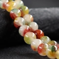 10mm colorful agate jade beads for DIY crafts, multi-color round gemstone loose strands - Red Three Color