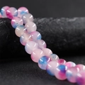 10mm round agate beads in pink and blue gradient finish for DIY jewelry crafting - Rose Blue