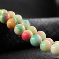 Vibrant 10mm colorful agate stone loose round beads for DIY jewelry making and crafts - Apple Stone