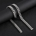 12mm silver stainless steel Cuban link necklace with polished 18K gold-tone finish - Steel