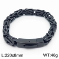 Bracciale bizantino nero da uomo 8mm in acciaio inossidabile con chiusura a scatto - Nero