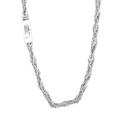 Collana a catena a corda ritorta in argento per uomo in acciaio inossidabile con chiusura - Colore Acciaio (KN233283-KFC)