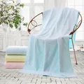 Light blue microfiber bath towel with embossed bear patterns in a soft texture - 150g Embossed 70*140 / Light Blue