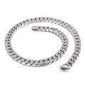 Hip-Hop Silberne kubanische Panzerkette mit Voll-Diamant-Besatz und Sicherheitsverschluss - 60cm Full Strass Cuban Link Halskette / 60cm Stahlfarbe (KN107451-BDJX)