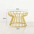 Minimalist gold metal elevated cat bowl stand with sleek industrial wire structure - Gold Iron Stand