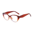 Lunettes de soleil œil-de-chat vintage avec monture dégradée du rouge foncé au rose - Monture Thé Anti-Lumière Bleue