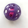 Purple hollow grid ball with pink inner spiked ball for dog interactive play - Purple Ball-in-Ball