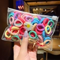 Handheld pack of colorful elastic hair bands in a frosted daisy pouch for girls - Spring Color Style (1#) / 100pcs Pack