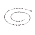 Minimalist silver stainless steel box chain necklace with a geometric hip-hop link design - 500mm x 3mm