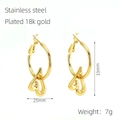 Minimalist 18K gold plated heart hoop earrings for women made of durable stainless steel - Heart Earrings (1266)