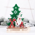 Décoration de Noël en bois avec sapin vert et gnome peint sur un traîneau DIY - Grand Chapeau à Pois