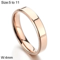 Anillo de acero inoxidable pulido oro rosa, 4 mm de ancho, tallas de la 5 a la 11 - US 5 / Mujer 4mm (KR102948-WGBL) / Oro rosa