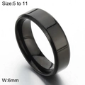 Sleek 6mm black stainless steel ring with a polished finish for men and women - US 11 / 6mm Black (KR102951-WGBL)