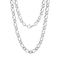 Collier chaîne serpent pour homme en acier inoxydable argenté avec maillons texturés - Style Torsadé Argenté (KN231322-KFC)