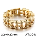 Pulsera de cadena de bicicleta para hombre en acero dorado, 22mm ancho, 204g - Dorado (KB87851-K)