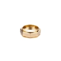 Polierter 18K vergoldeter Edelstahlring mit einer modernen hexagonalen Geometrie - US 7 / Gold