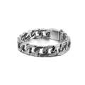 Bracelet gourmette pour homme en acier inoxydable 316L avec détails en diamants - Style Argenté (KB120779-BD)