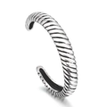 Retro herenarmband met draken schubben textuur in een vintage geoxideerde afwerking - Gedraaide Touw Stijl (KB156378)