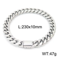Bracciale cubano argento da uomo in acciaio inossidabile, 230x10mm e peso 47g - Bracciale Color Acciaio (KB156935-KFC) / 230x10mm