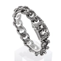Retro men's titanium steel bracelet with cuban link chain and lion head relief design - Lion Head Style