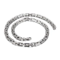 Minimalist silver steel razor blade link necklace with a polished lobster clasp - Double Layer Necklace 45cm (KN226210-Z)
