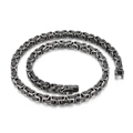 Collana da uomo con catena bizantina in argento antico in acciaio inossidabile - Stile A Collana 6mm (KN225168-Z) / Argento Antico