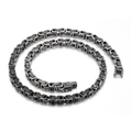Collana da uomo vintage in acciaio inossidabile con maglie intrecciate in argento antico - Stile B Collana 6mm (KN225169-Z) / Nero